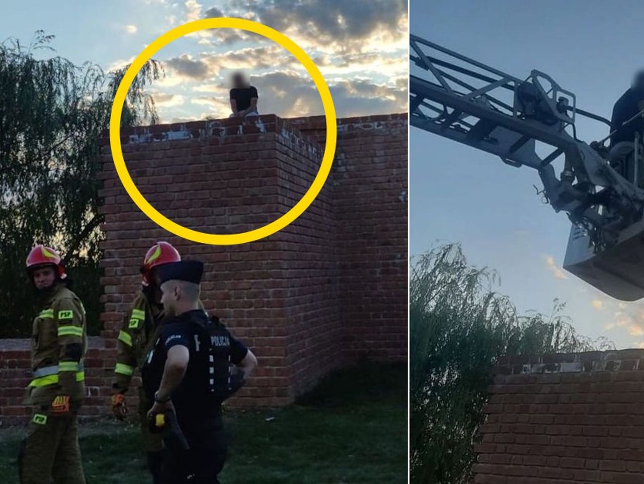Sandomierz: Dla żartu wdrapał się na mur. Strażacy ewakuowali 39-letniego turystę