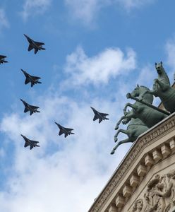 Próba parady w Moskwie. Formacja "Z", czyli nowy szyk Putina