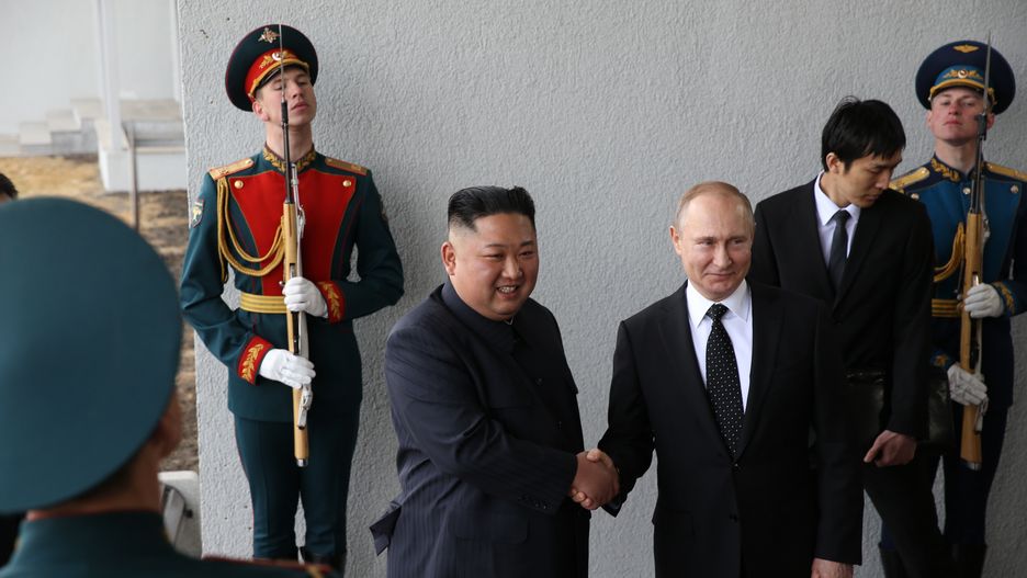 Kim Dzong Un i Władimir Putin w 2019 r.