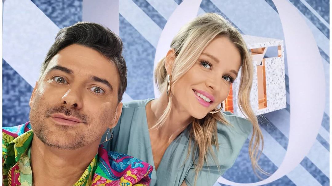Marcin Tyszka i Joanna Krupa na planie "Top Model"