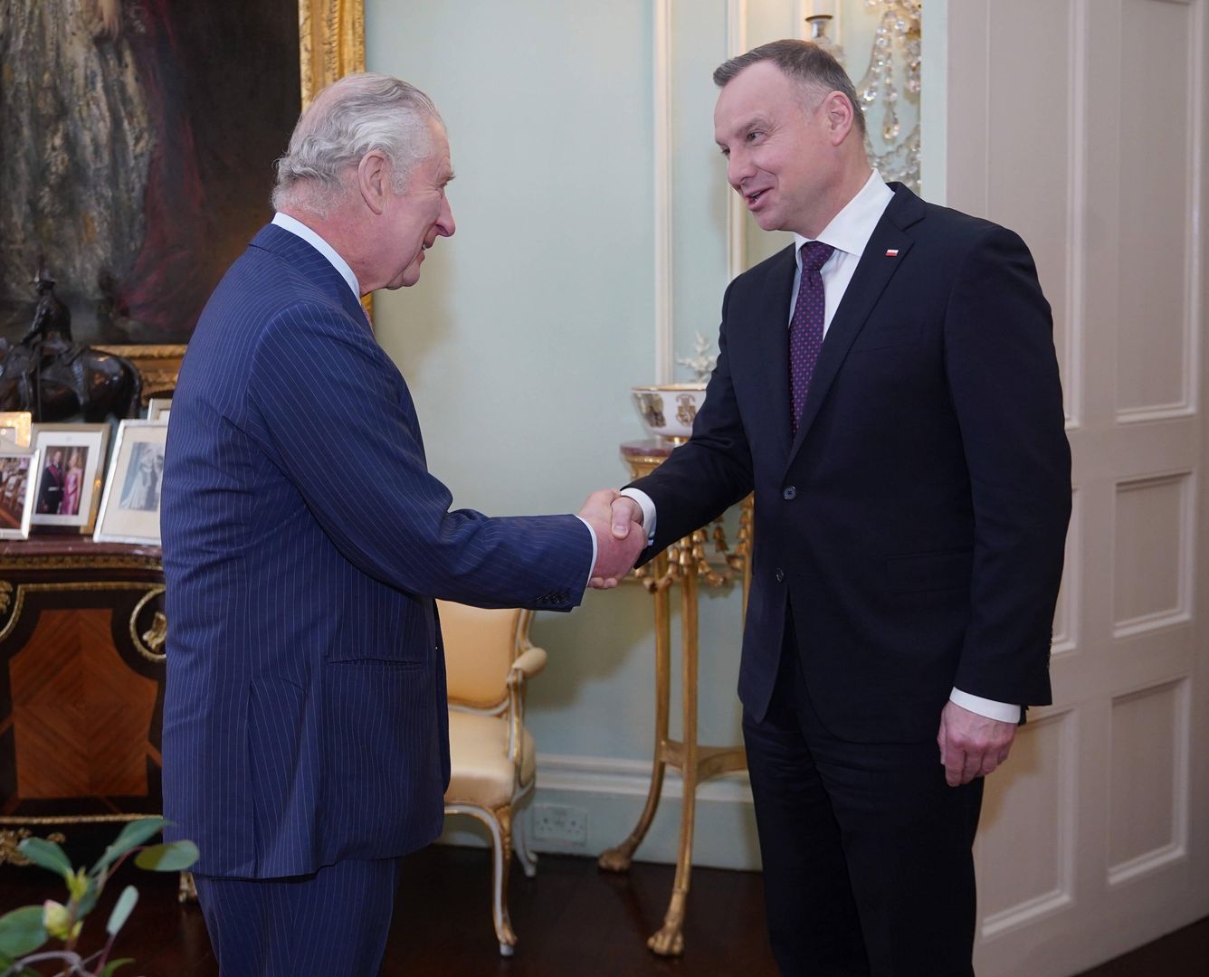 Audience at Buckingham Palace
King Charles III receives President Andrzej Duda of Poland, during an audience at Buckingham Palace, London. Picture date: Friday February 17, 2023. 
Dostawca: PAP/PA
Yui Mok
Audience at Buckingham Palace## PA2023, Charles, royal, royalty,