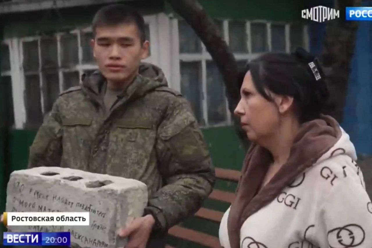 She lost her son in the war, she received a hollow block as a gift.