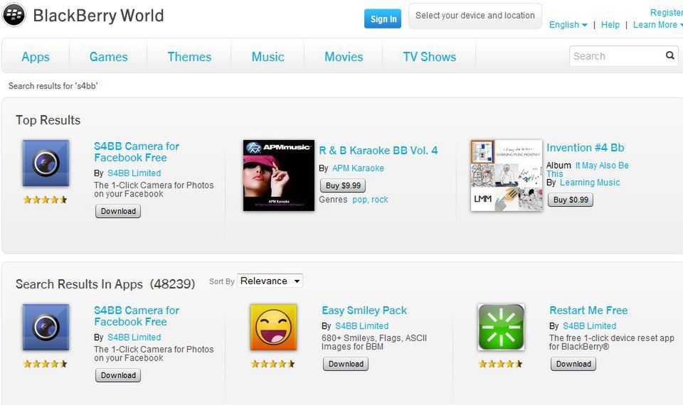 BlackBerry World ma ponad 120 tys. aplikacji... z czego 1/3 od jednej firmy 2