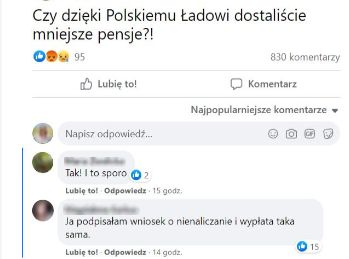 Komentarze internautów po obniżeniu pensji na początku roku (Fot. za Facebook)