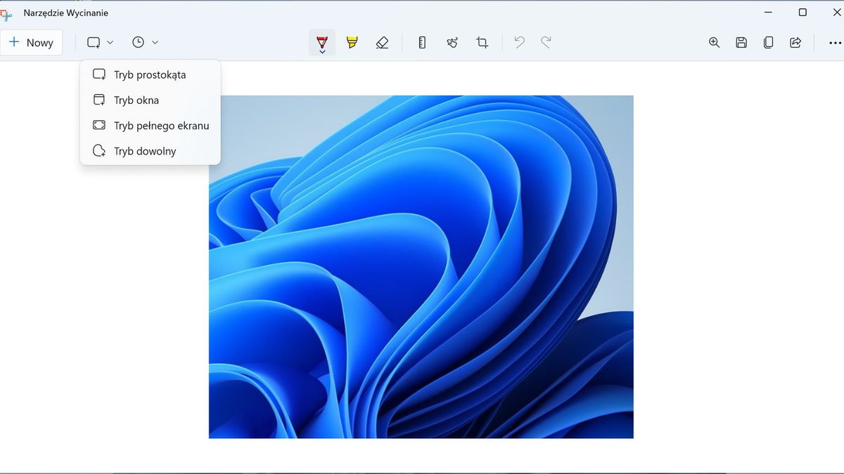 screen z Narzędziem Wycinania w Windows