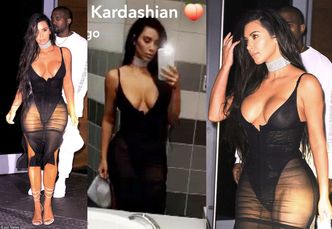 Kim Kardashian w przezroczystej sukience, z obrożą na szyi... (ZDJĘCIA)