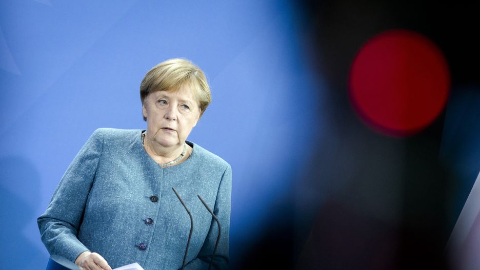 BERLIN, GERMANY - AUGUST 31: German Chancellor Angela Merkel is pictured during a press conference  at the Chancellery on August 31, 2021 in Berlin, Germany. (Photo by Janine Schmitz/Photothek via Getty Images)