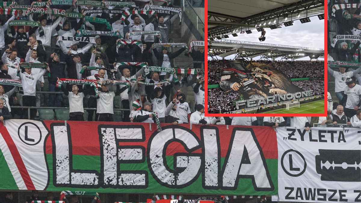 Oprawa kibiców Legii Warszawa przed meczem z Chelsea FC