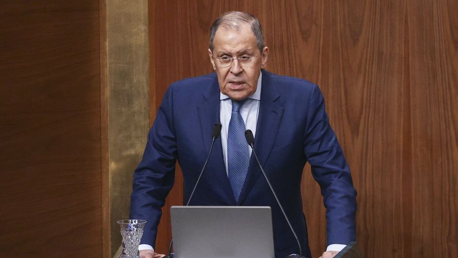 Temporary
In this handout photo released by Russian Foreign Ministry Press Service, Russian Foreign Minister Sergey Lavrov addresses the Arab League organization in Cairo, Egypt, Sunday, July 24, 2022. (Russian Foreign Ministry Press Service via AP)
Russian Foreign Ministry Press Service