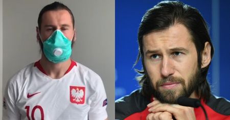 Zaangażowany Grzegorz Krychowiak edukuje, jak ściągać rękawiczki i maseczkę. Internauci: "Człowiek wielu talentów"