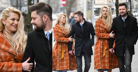 Zakochani Katarzyna Bonda i Remigiusz Mróz splatają dłonie pod studiem "Dzień Dobry TVN" (ZDJĘCIA)
