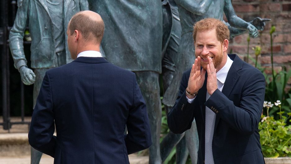 Diana, Princess Of Wales Statue Unveiling At Kensington PalaceLONDON, ENGLAND - JULY 01: Prince William, Duke of Cambridge (left) and Prince Harry, Duke of Sussex unveil a statue they commissioned of their mother Diana, Princess of Wales, in the Sunken Garden at Kensington Palace, on what would have been her 60th birthday on July 1, 2021 in London, England. Today would have been the 60th birthday of Princess Diana, who died in 1997. At a ceremony here today, her sons Prince William and Prince Harry, the Duke of Cambridge and the Duke of Sussex respectively, will unveil a statue in her memory. (Photo by Dominic Lipinski - WPA Pool/Getty Images)WPA Pool