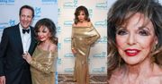 92-letnia Joan Collins odsłania ramiona w złotej sukni na gali z młodszym o 32 lata mężem u boku (ZDJĘCIA)
