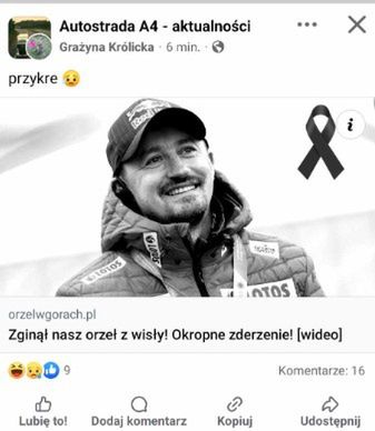 "Fake news" o śmierci Adama Małysza krąży w internecie