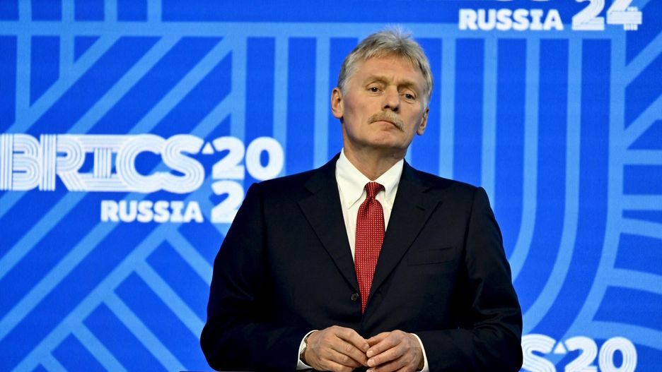 Temporary
KAZAN, RUSSIA - OCTOBER 24: Kremlin spokesman Dmitry Peskov moderates the press conference held by President of Russia Vladimir Putin (not seen) as part of the 16th BRICS Summit in Kazan, Russia on October 24, 2024. Sefa Karacan / Anadolu/ABACAPRESS.COM
AA/ABACA