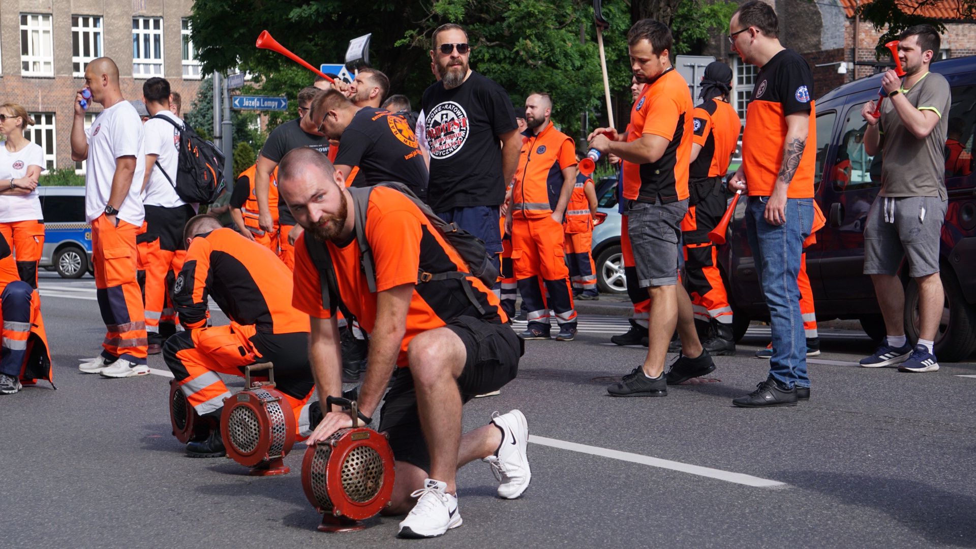 Protest ratowników medycznych w Katowicach 