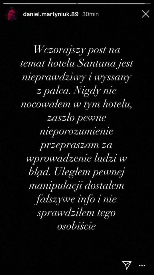 Daniel Martyniuk tłumaczy się z oczerniania hotelu, w którym nigdy nie był
