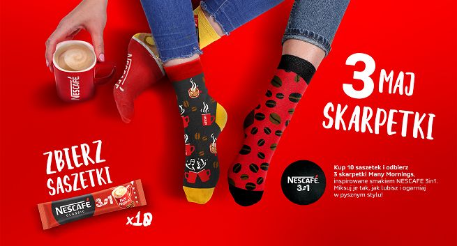 Nescafe i Many Mornings ze wspólną promocją „Skarpetki 3w1”
