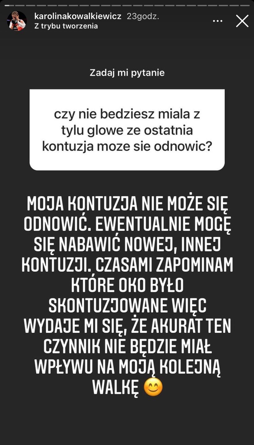 Karolina Kowalkiewicz kontuzja