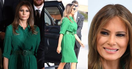 Melania Trump chowa ogromne piersi pod zieloną sukienką (ZDJĘCIA)
