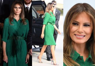 Melania Trump chowa ogromne piersi pod zieloną sukienką (ZDJĘCIA)