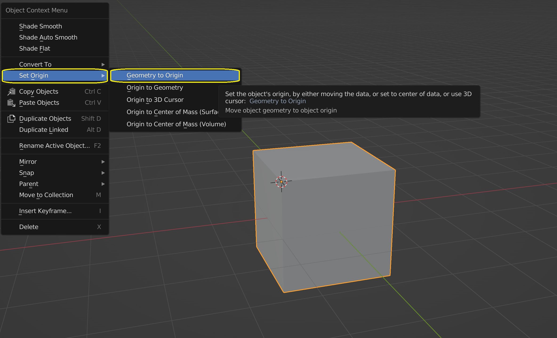Blender: geometria do "środka obiektu"