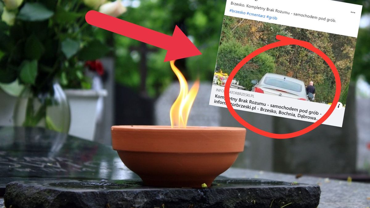 Mężczyzna odwiedzając grób zmarłych wjechał samochodem pomiędzy groby