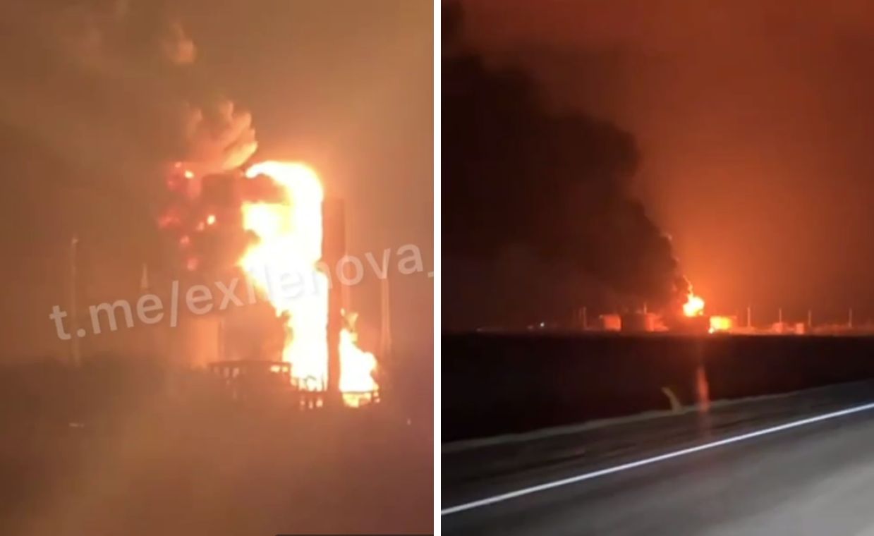 Drone attack ignites massive fire at Russian oil depot