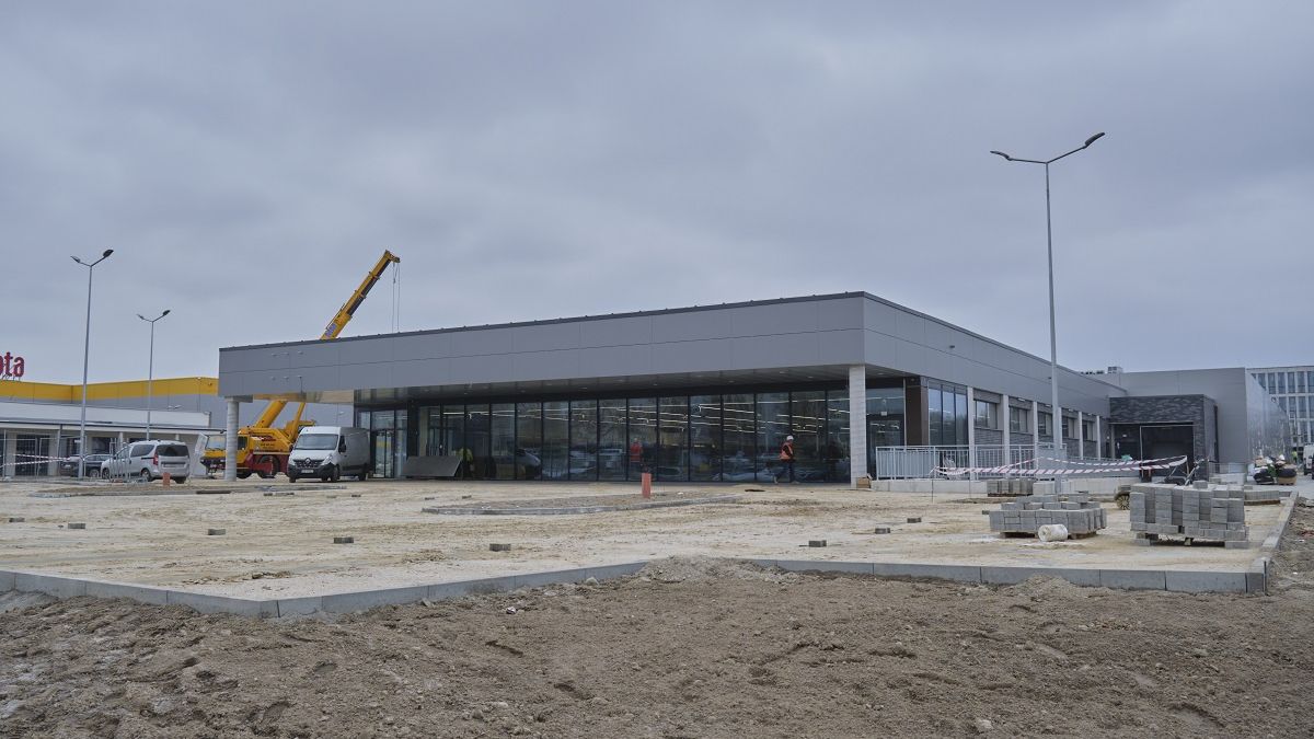 Budowa Aldi przy ul. Jana Pawła II, w sąsiedztwie Agata Meble