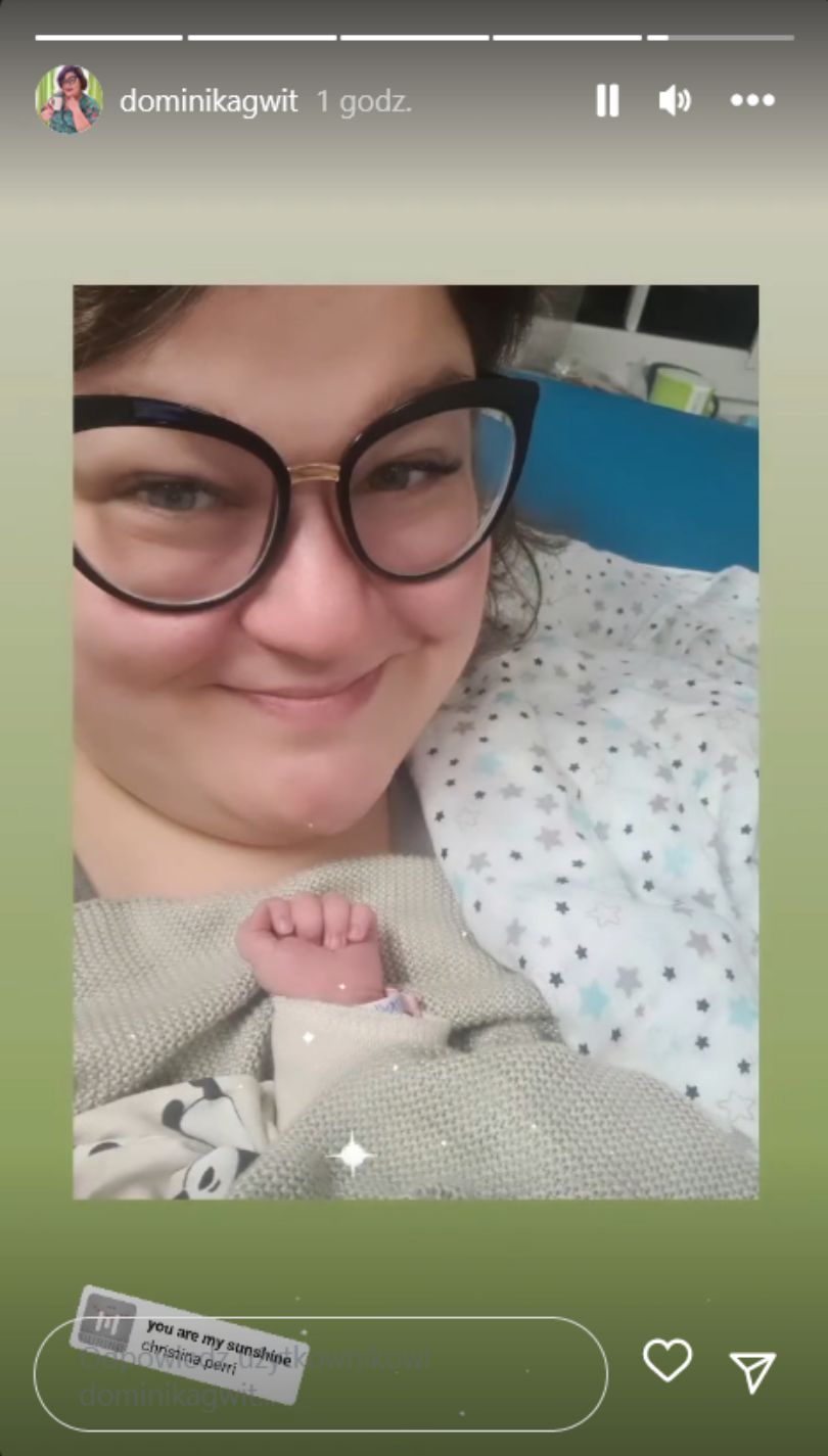 Dominika Gwit dziękuje za gratulacje i opowiada o samopoczuciu po porodzie