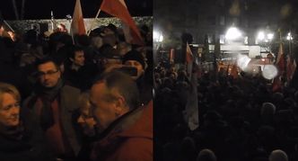 Tłum protestuje w wigilię pod Sejmem. "Jesteśmy z wami, z naszymi posłami, zwyciężymy!"