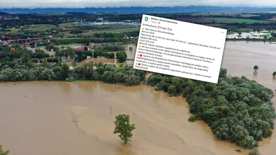 Na zdjęciu zalane tereny Doliny Nysy Kłodzkiej