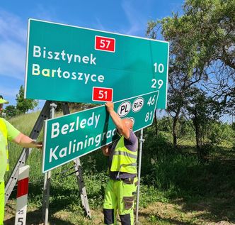 Kaliningrad zniknie z oznaczeń do połowy czerwca. GDDKiA wymieni wszystkie tablice