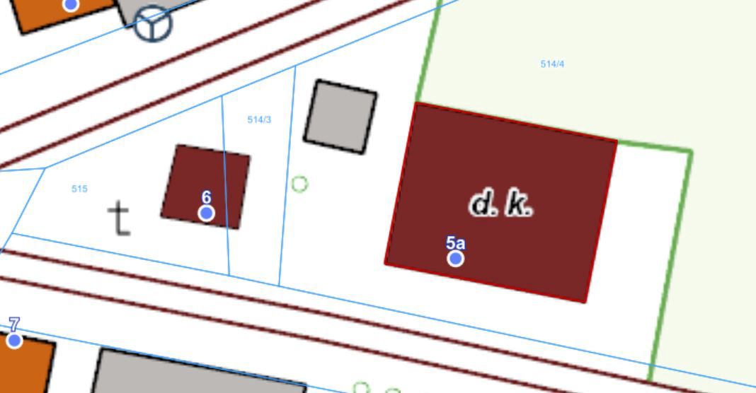 Działka nr 515, na której znajduje się kapliczka