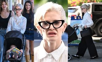 Kelly Osbourne zmierza z synkiem i przyjaciółkami na przyjęcie z okazji 41. urodzin. Wykapana Sharon?