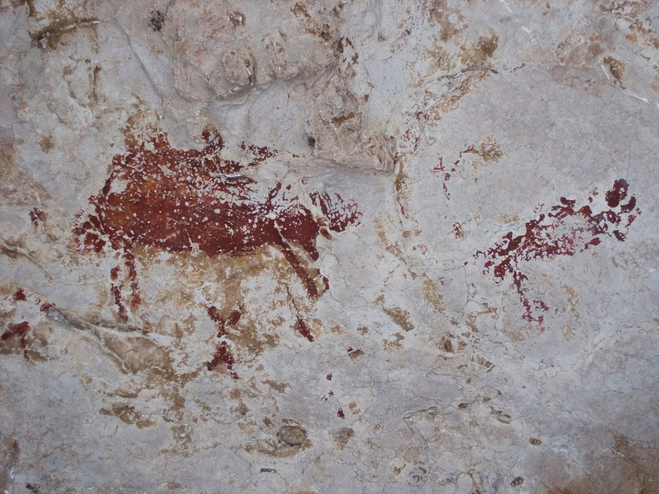 Rock painting in an Indonesian cave (illustrative photo)