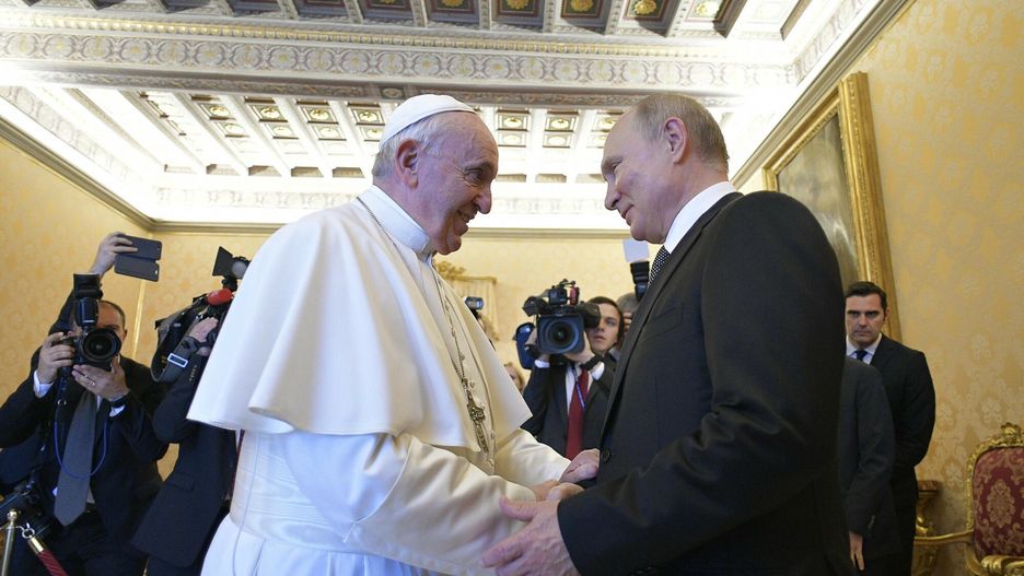 4 lipca 2019 r. Władimir Putin na audiencji u papieża Franciszka