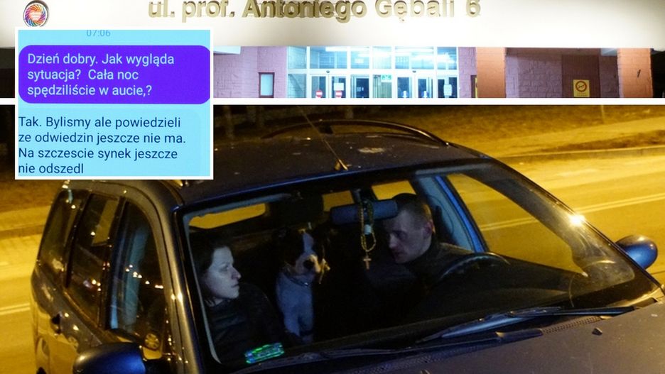 Pani Anna z narzeczonym Mateuszem pod szpitalem