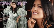 Zdumiona Salma Hayek łapie się za głowę na nowej okładce