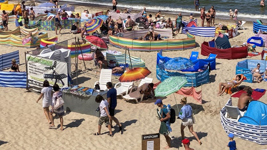 plaża, Bałtyk, wakacje, polskie morze
