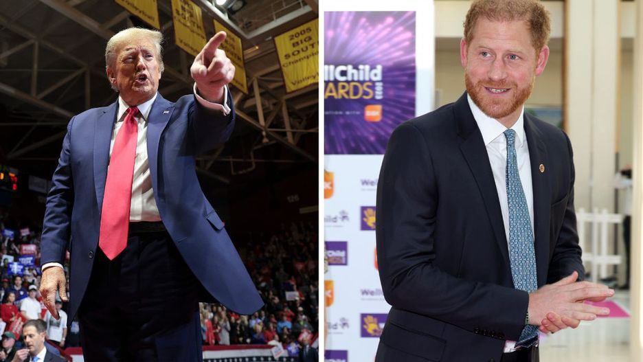 Po lewej Donald Trump, po prawej książę Harry 