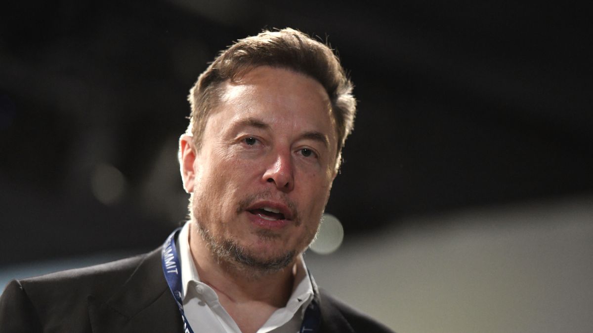 Elon Musk, chief executive officer of Tesla Inc., at the AI Safety Summit 2023 at Bletchley Park in Bletchley, UK, on Wednesday, Nov. 1, 2023. The two-day summit was prompted by UK concerns about powerful artificial intelligence models expected to be released next year, which will have capabilities the government fears not even developers understand. Photographer: Chris J. Ratcliffe/Bloomberg via Getty Images