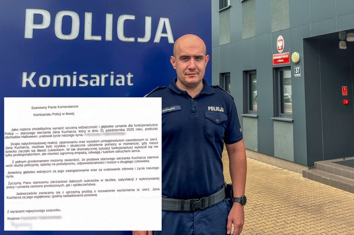 Borowe: Dzielnicowy uratował życie 7-latkowi, który zadławił się cukierkiem