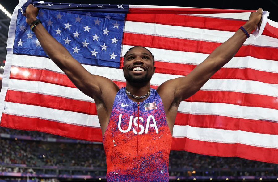 Noah Lyles's powerful message after winning 100-metre sprint Olympic gold