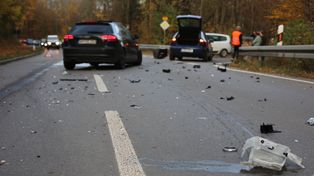 Wypadek na S86 w Katowicach. Zderzenie sześciu aut i potężne utrudnienia w stronę Sosnowca