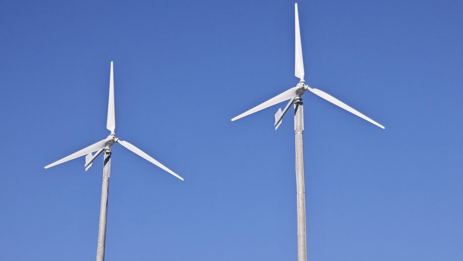 Turbiny wiatrowe na oczyszczalni ścieków w Libiążu