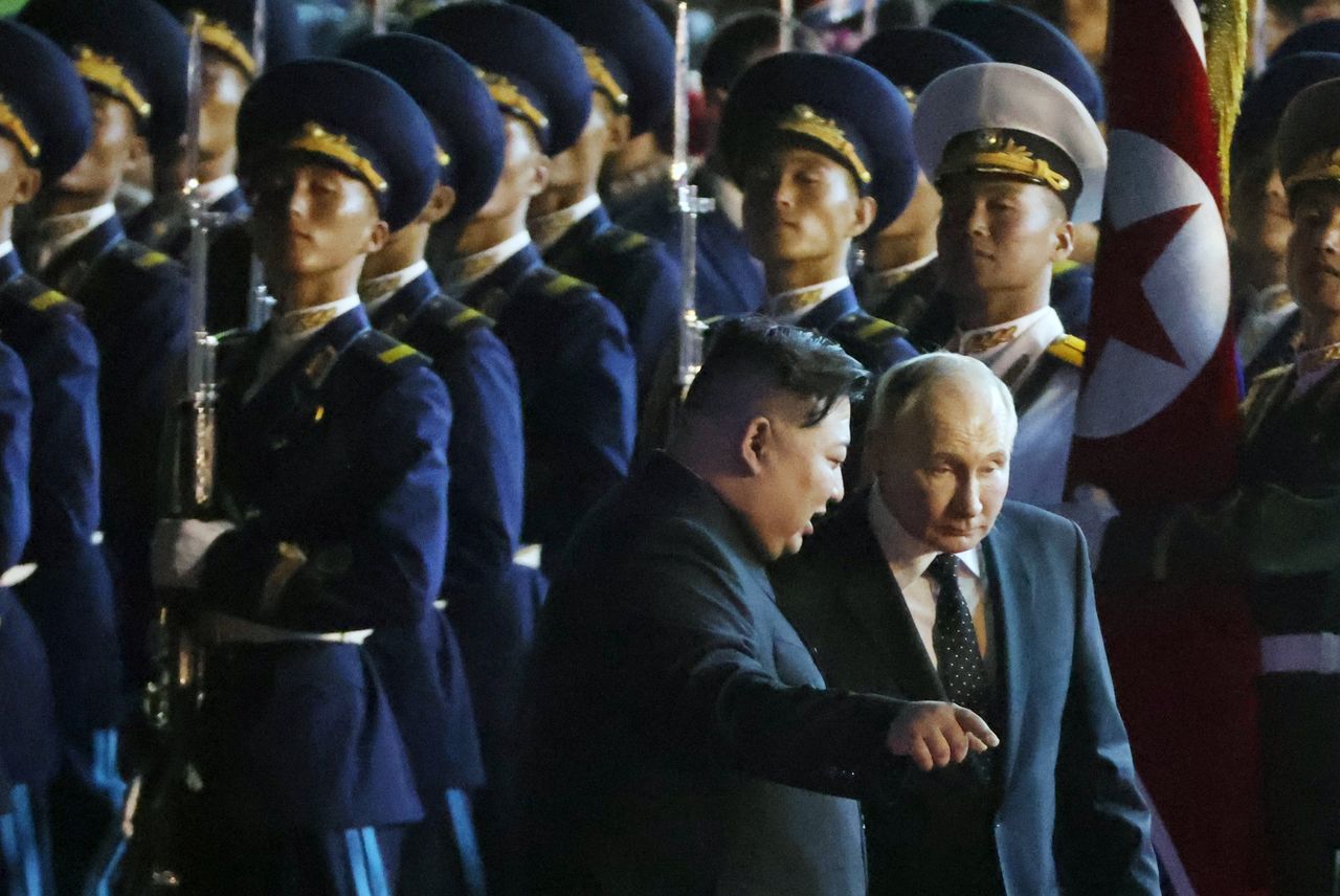 Kim Dzong Un and Władimir Putin