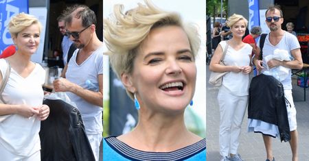 Monika Richardson zaciągnęła Konrada na kolejną imprezę. Tym razem nosił za nią wieszaki (ZDJĘCIA)