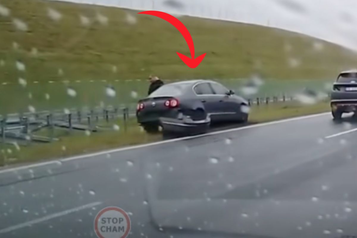 Wpadł w poślizg na S7. Nagranie podzieliło internautów. "Znieczulica"