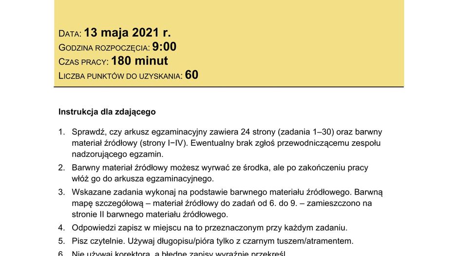 Matura 2021 z geografii - arkusze CKE